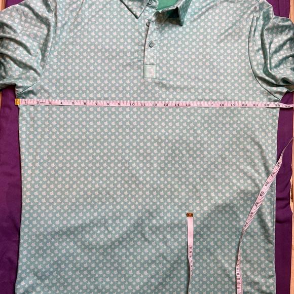 Bogey Bros. Golf Polo‎ Shirt Middle Finger Print Men’s Size L Mint Green NWOT - Picture 4 of 6